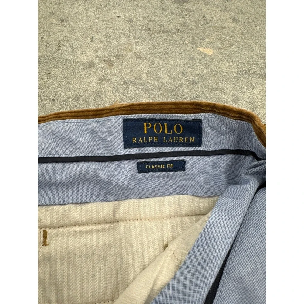 Polo Ralph Lauren Mens Brown Corduroy Classic Fit Pants 32x30 Stretch Cotton
